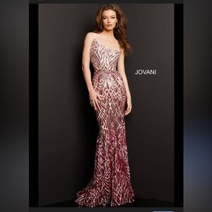 Jovani 06469 Silver Cafe Embellished One Shoulder Prom Dress sz 4 nwt $739